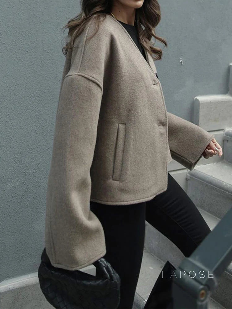 Katy Brushed Double-Breasted Coat