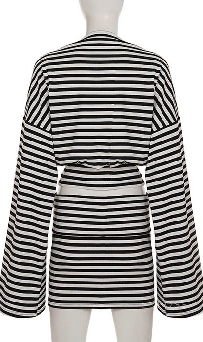 Kayden Striped Skirt Set