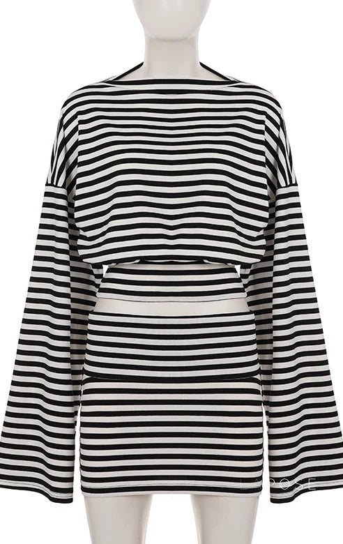 Kayden Striped Skirt Set