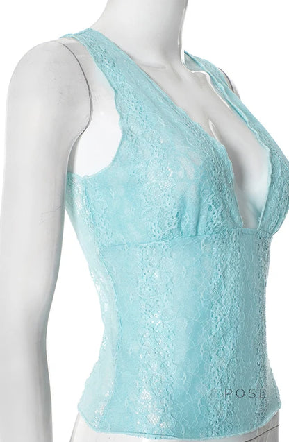 Kenzlie Lace Trim Crop Top