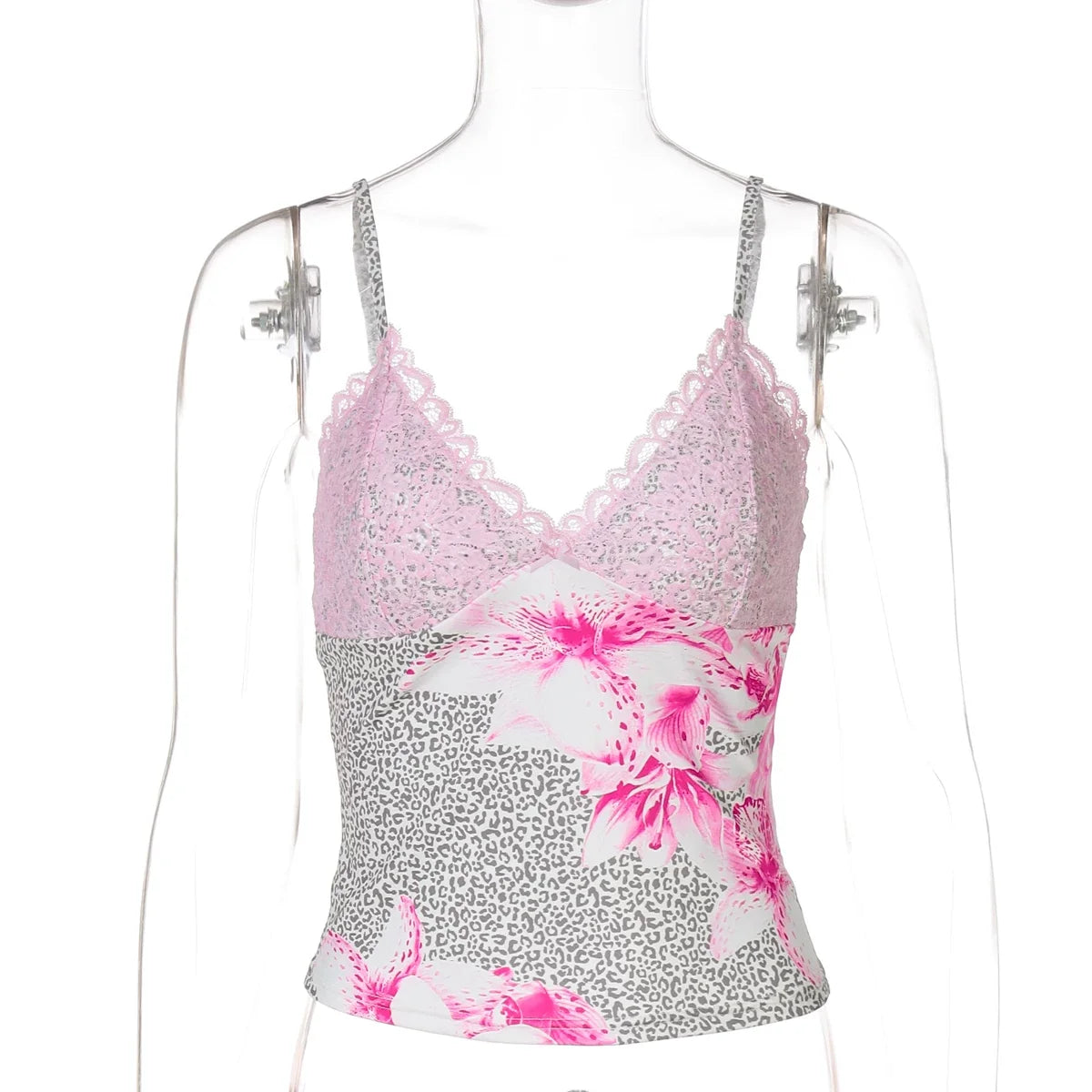 Khelani Lace Leopard Print Cami