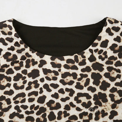 Khelani Leopard Asymmetric Skirt Set
