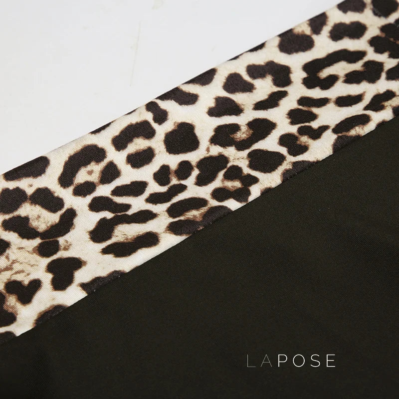 Khelani Leopard Asymmetric Skirt Set