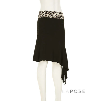 Khelani Leopard Asymmetric Skirt Set