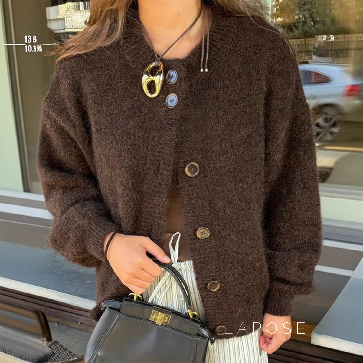 Kristy Button-Front Knit Cardigan