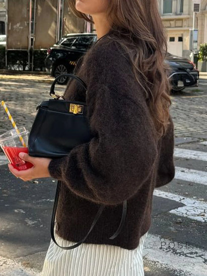 Kristy Button-Front Knit Cardigan