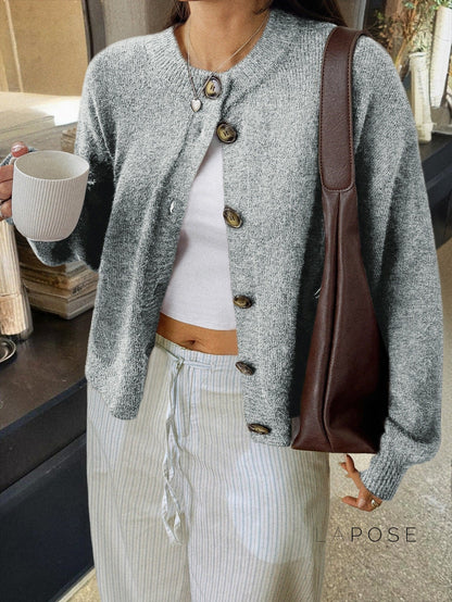 Kristy Button-Front Knit Cardigan