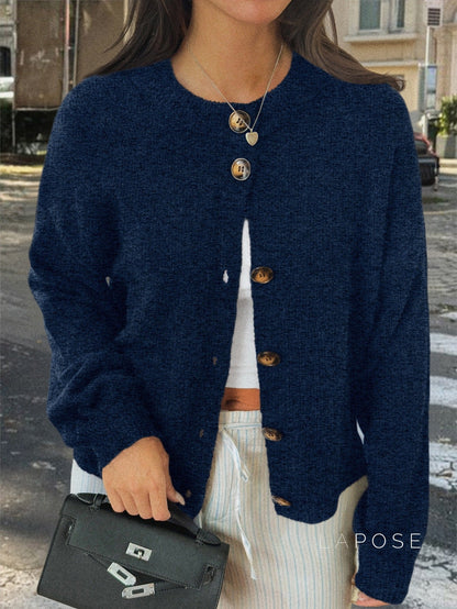 Kristy Button-Front Knit Cardigan