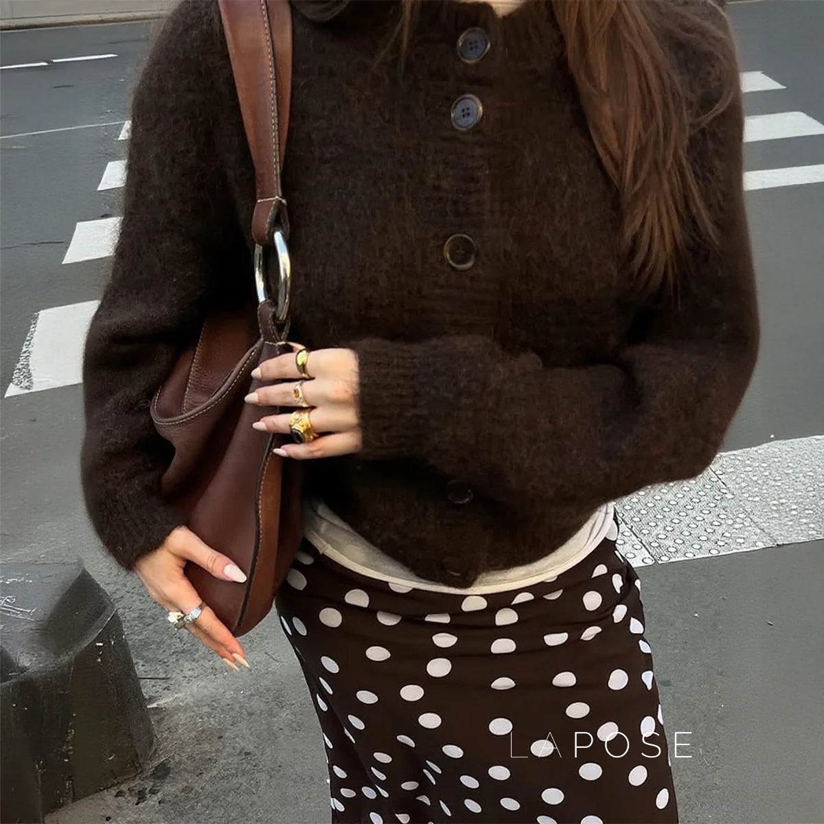 Kristy Button-Front Knit Cardigan