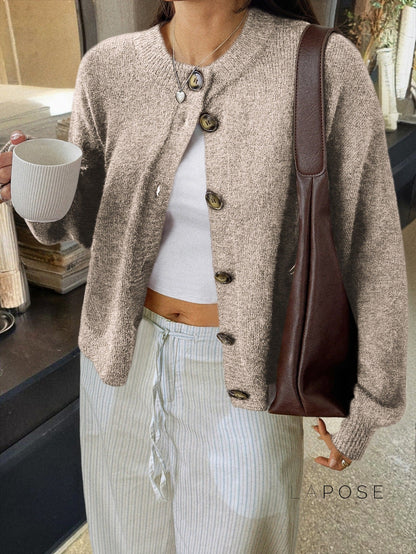 Kristy Button-Front Knit Cardigan