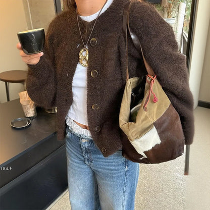 Kristy Button-Front Knit Cardigan