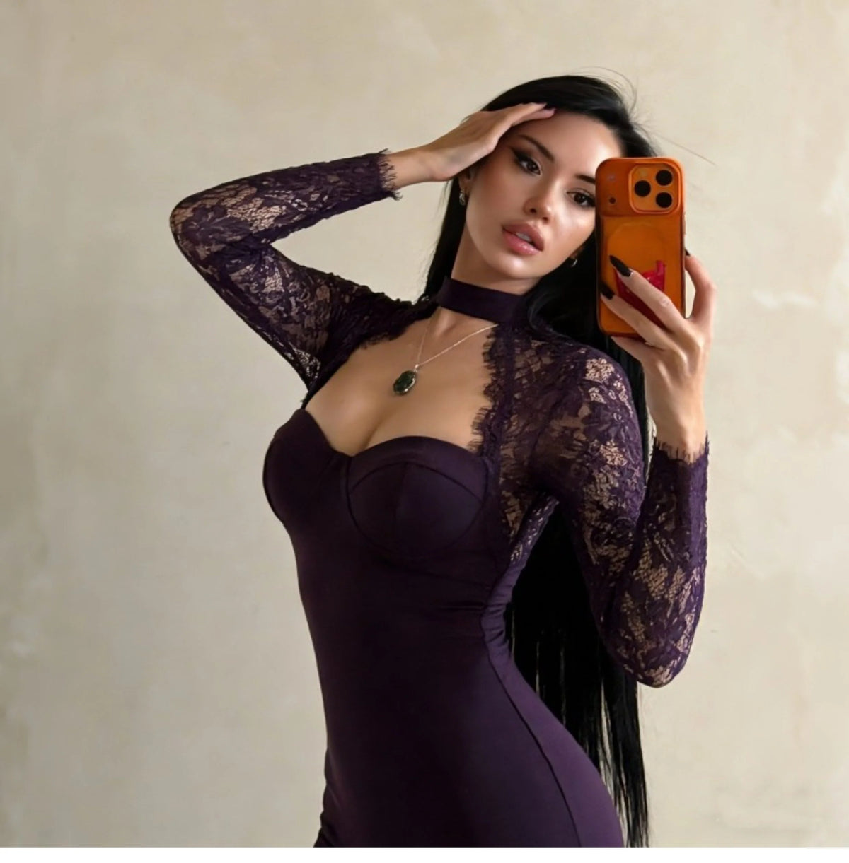 Lace Slit Maxi Dress