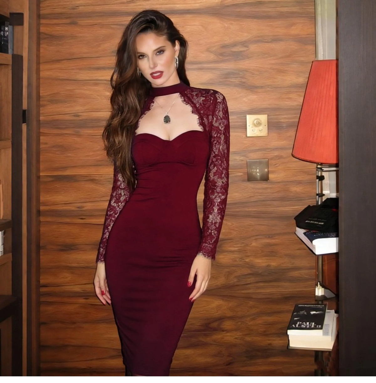 Lace Slit Maxi Dress