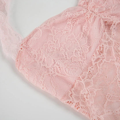 Lace Trim Halter Camisole Top