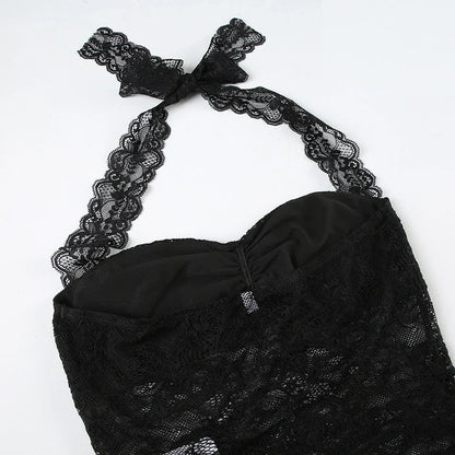 Lace Trim Halter Camisole Top