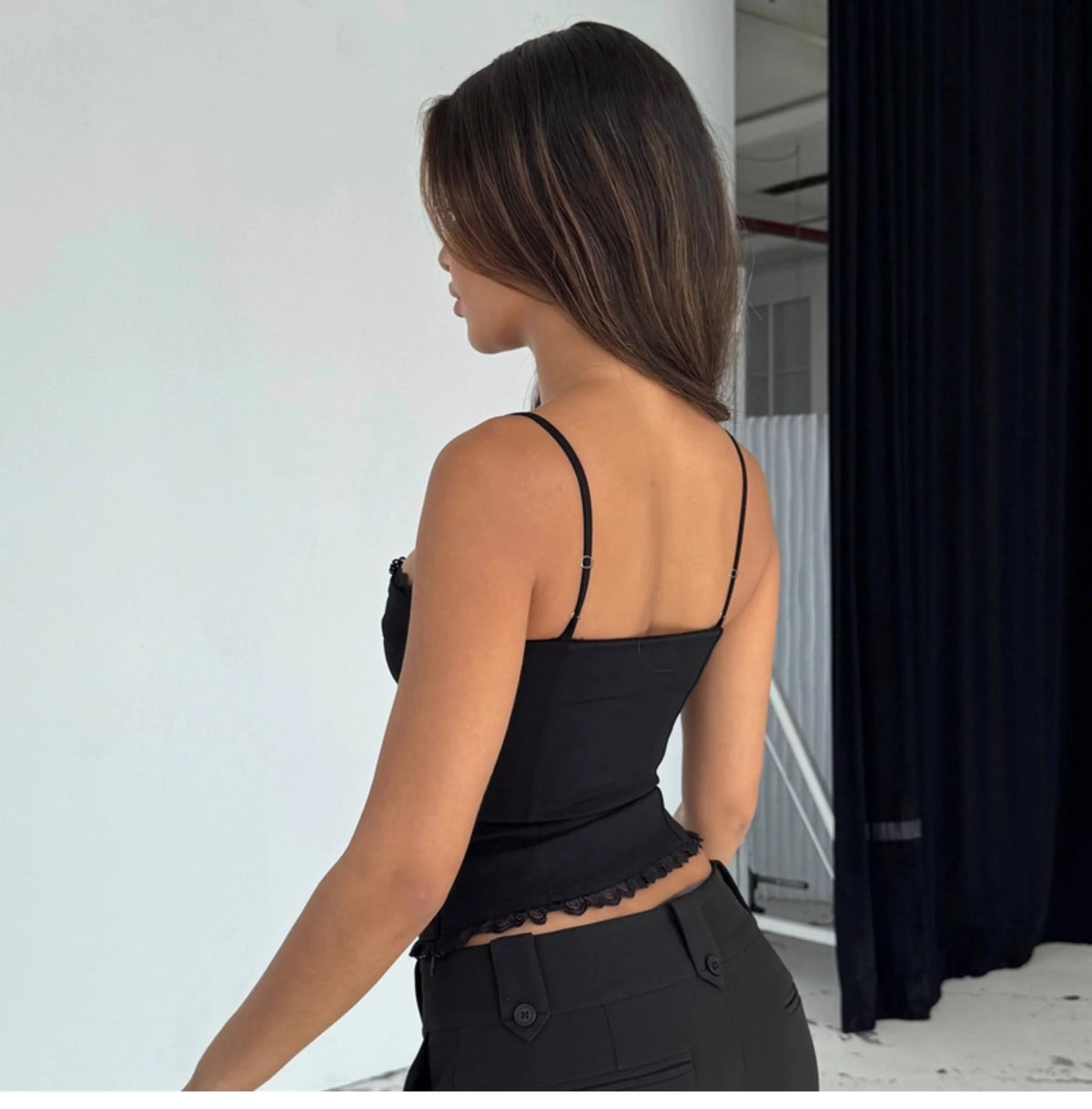 Lace Trim Patchwork Camisole