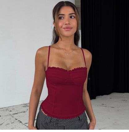 Lace Trim Patchwork Camisole