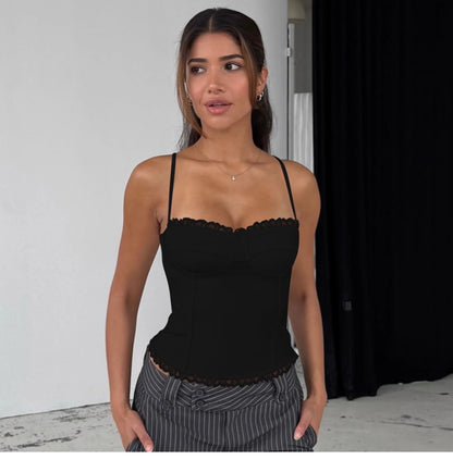 Lace Trim Patchwork Camisole