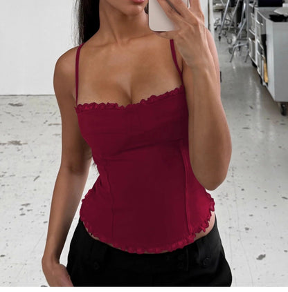 Lace Trim Patchwork Camisole