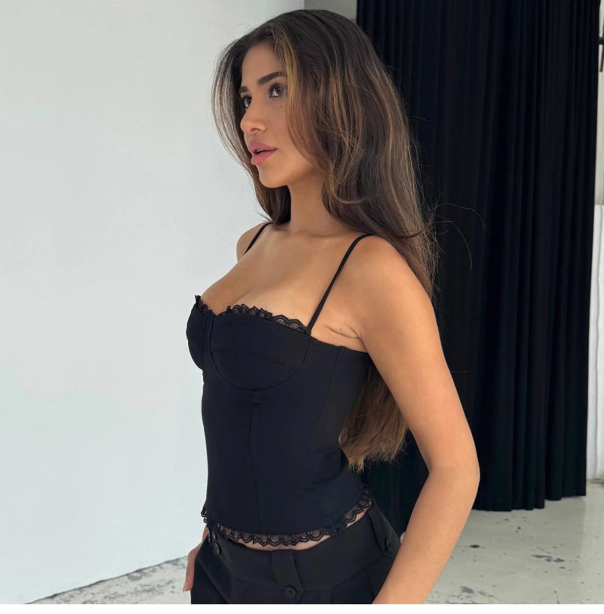 Lace Trim Patchwork Camisole