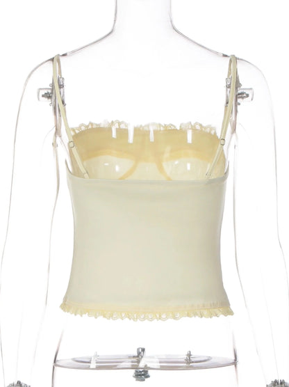 Lace Trim Patchwork Camisole