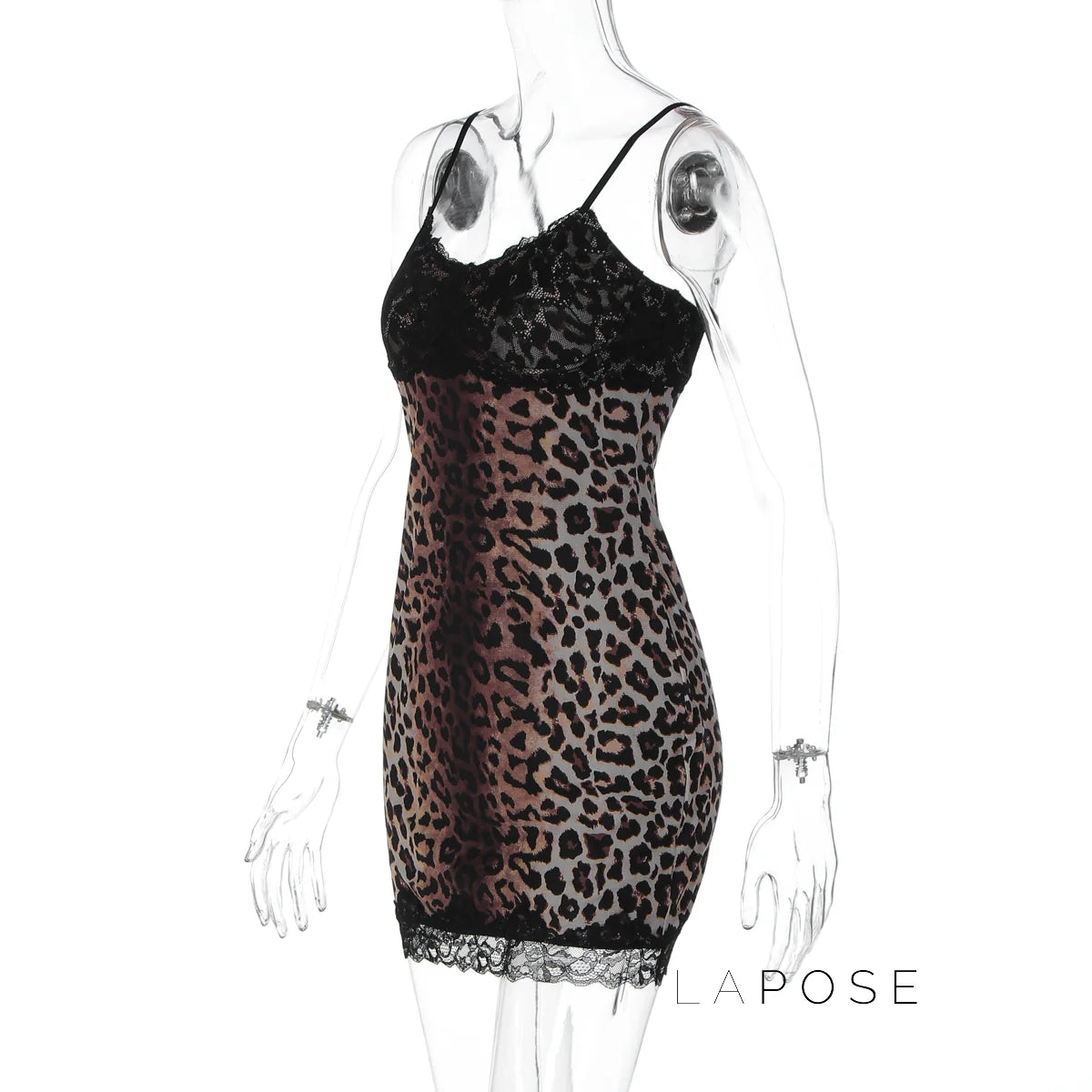 Laiyla Leopard Lace Halter Dress