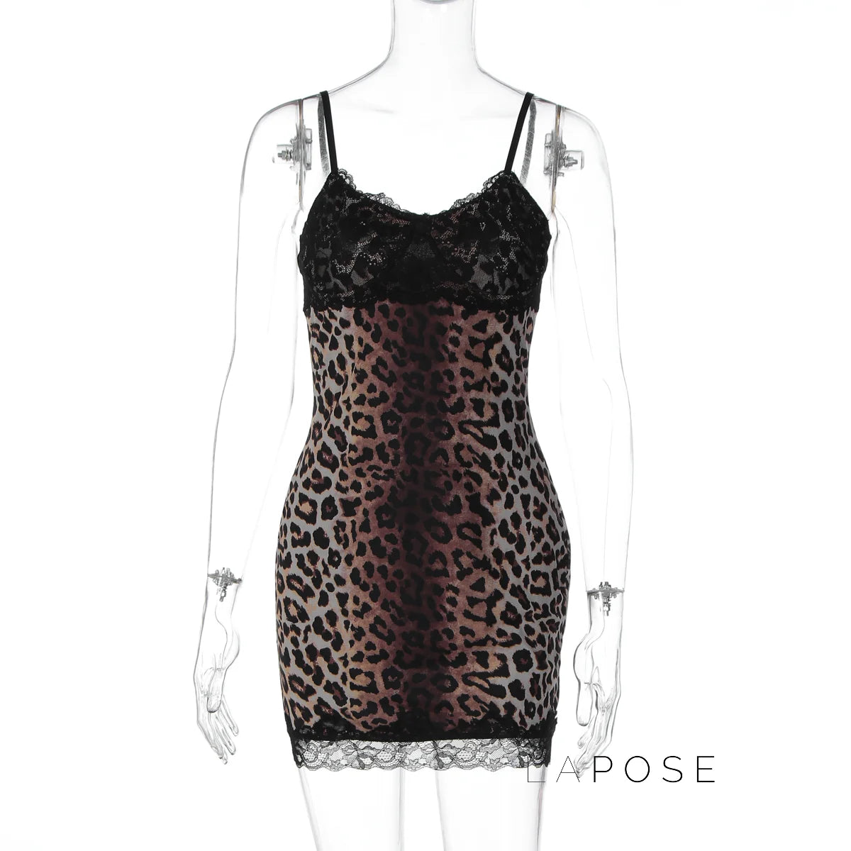 Laiyla Leopard Lace Halter Dress