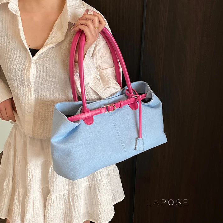 Leiana Colorblock Denim Tote