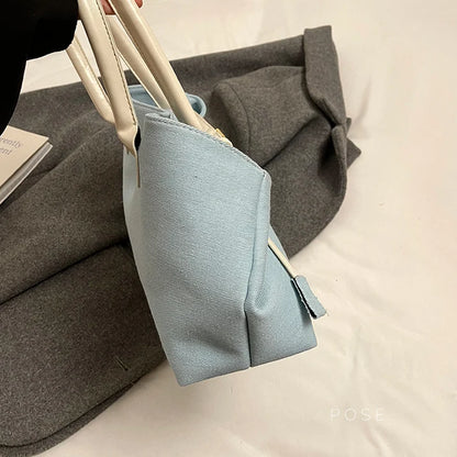 Leiana Colorblock Denim Tote