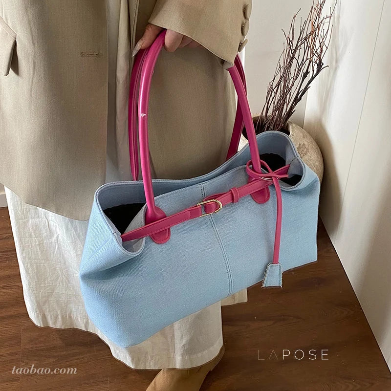 Leiana Colorblock Denim Tote