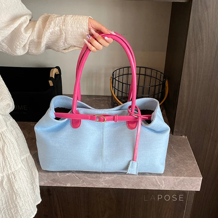Leiana Colorblock Denim Tote