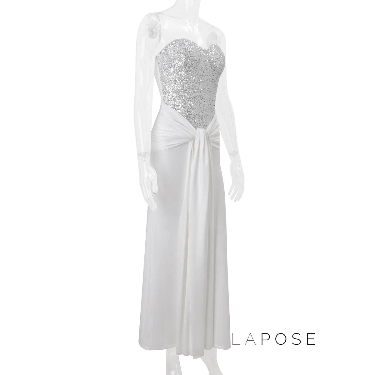 Lemon Strapless Sequin Maxi Dress