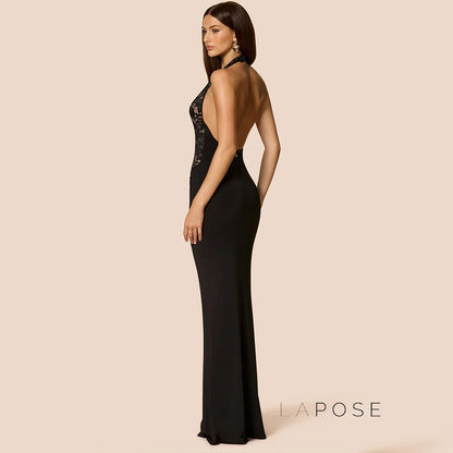 Leyla Ruched Halter Midi Dress