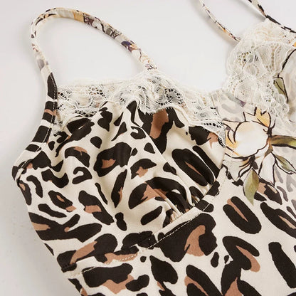 Lilith Leopard Floral Lace Camisole
