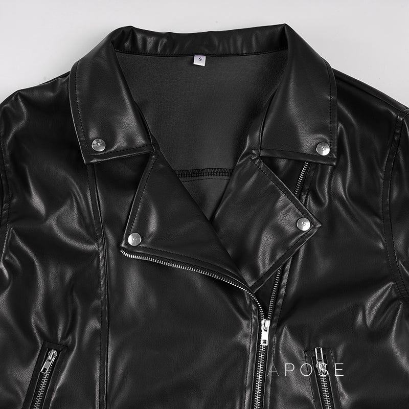 Lilyann Faux Leather Moto Jacket