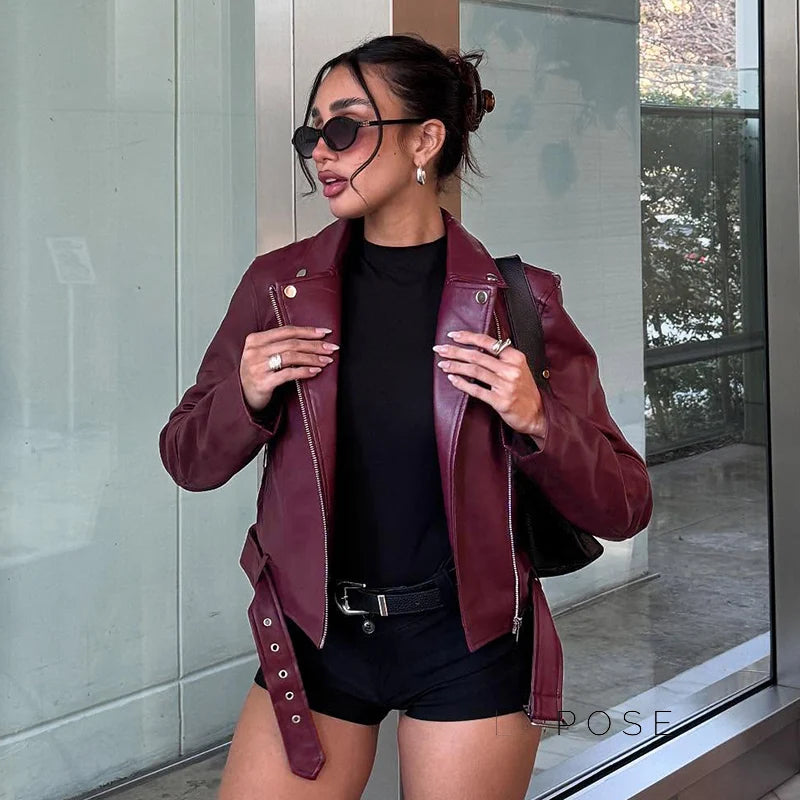 Lilyann Faux Leather Moto Jacket