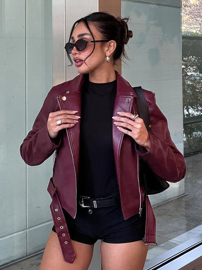 Lilyann Faux Leather Moto Jacket