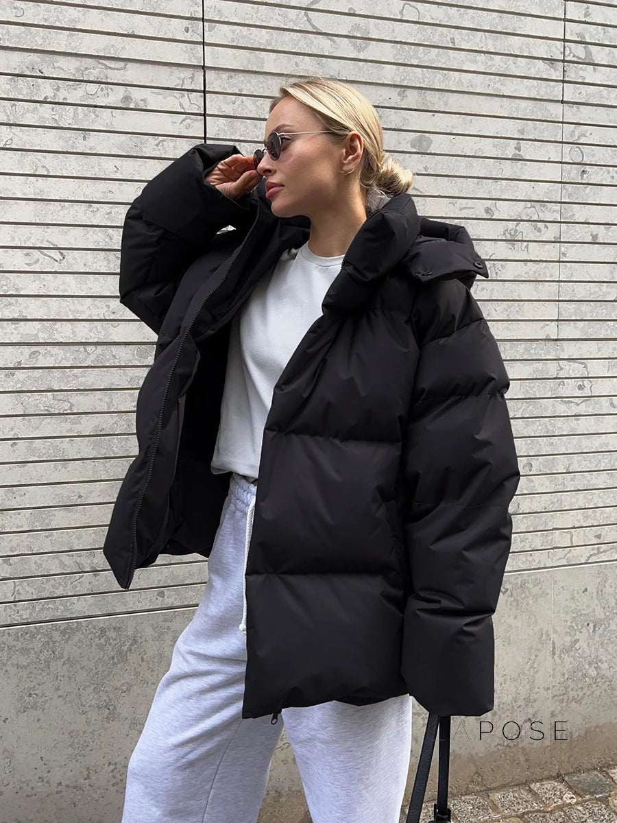 Lilyth Oversized Hooded Quilted Coat