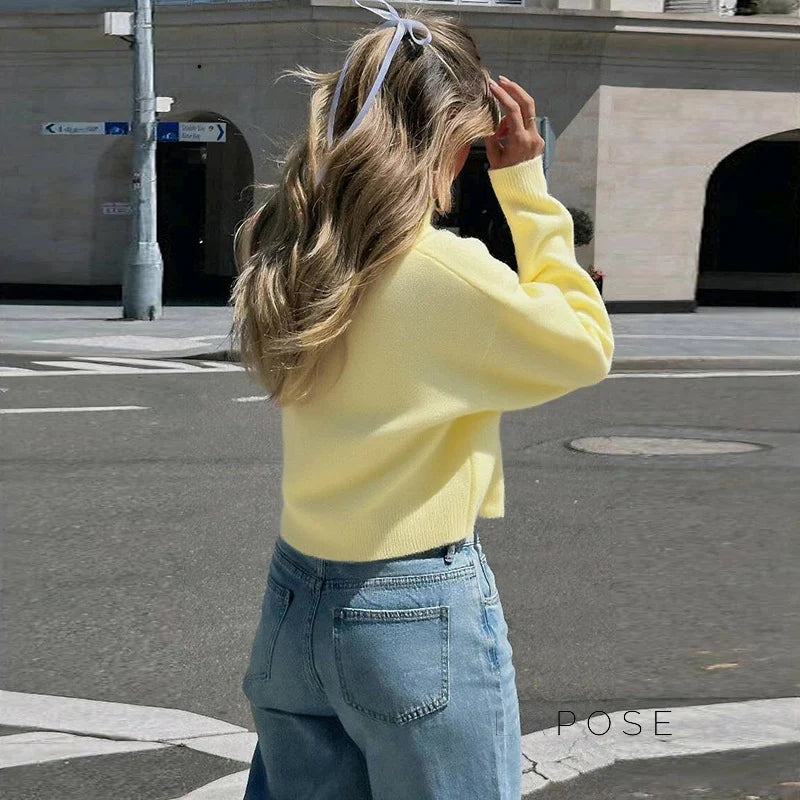Liza Cropped Knit Cardigan