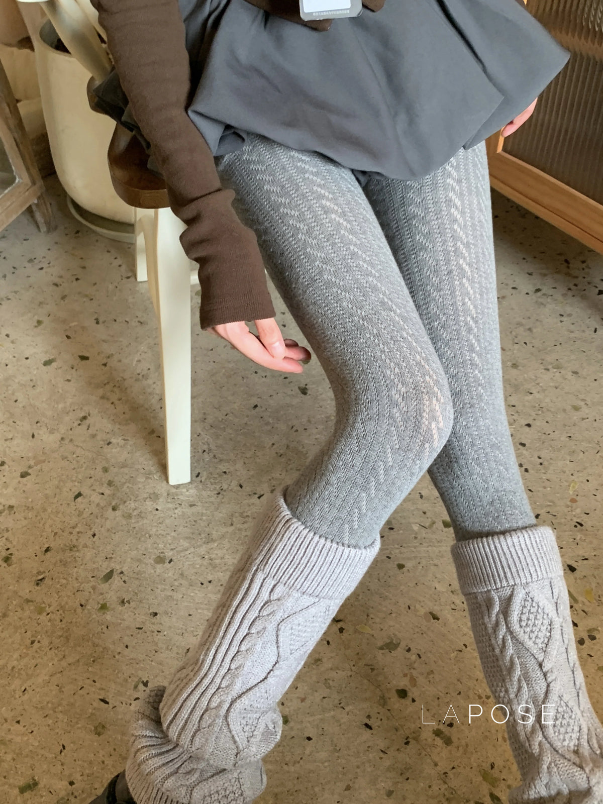 London Cozy Cable Knit Tights