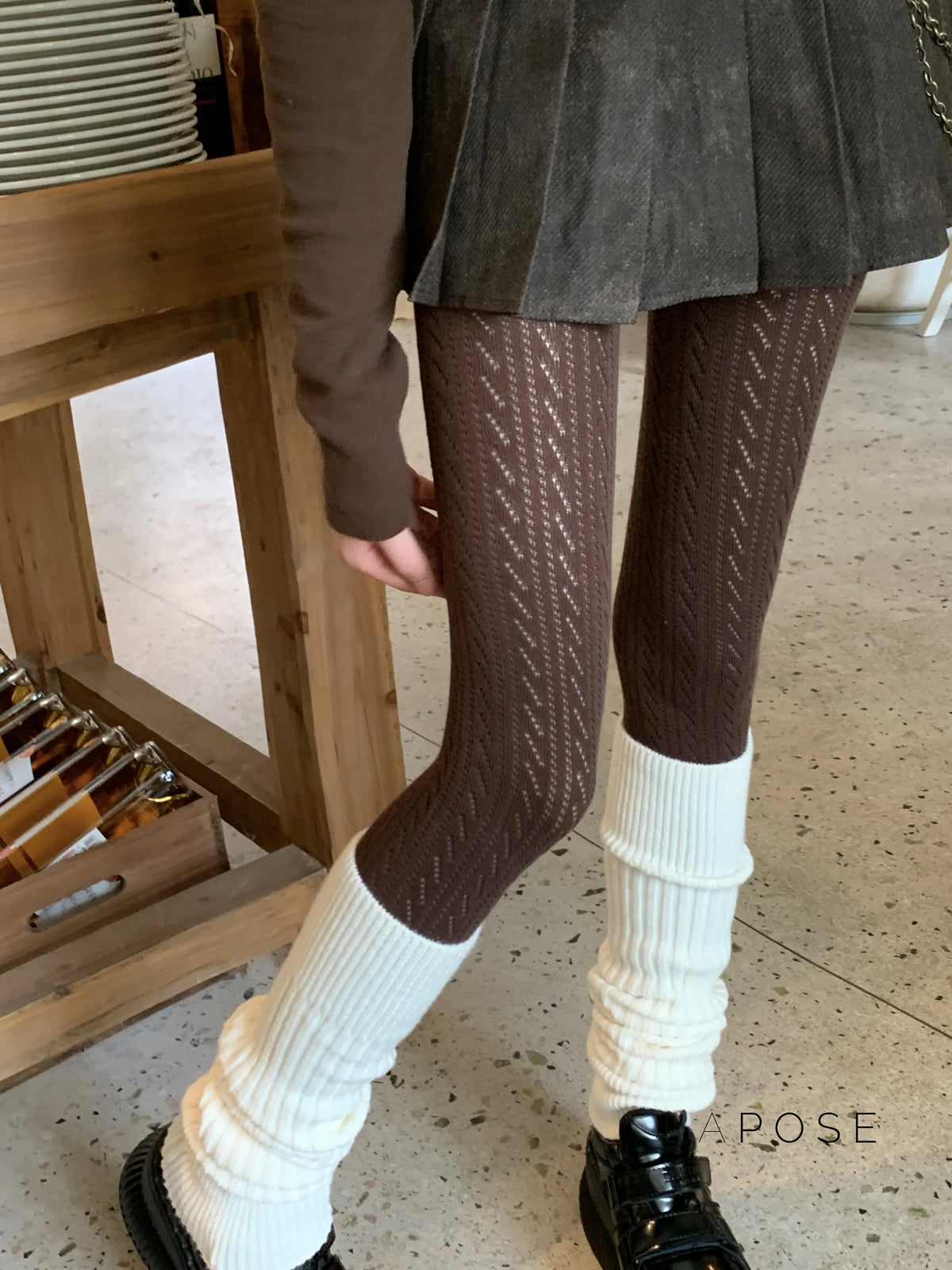 London Cozy Cable Knit Tights