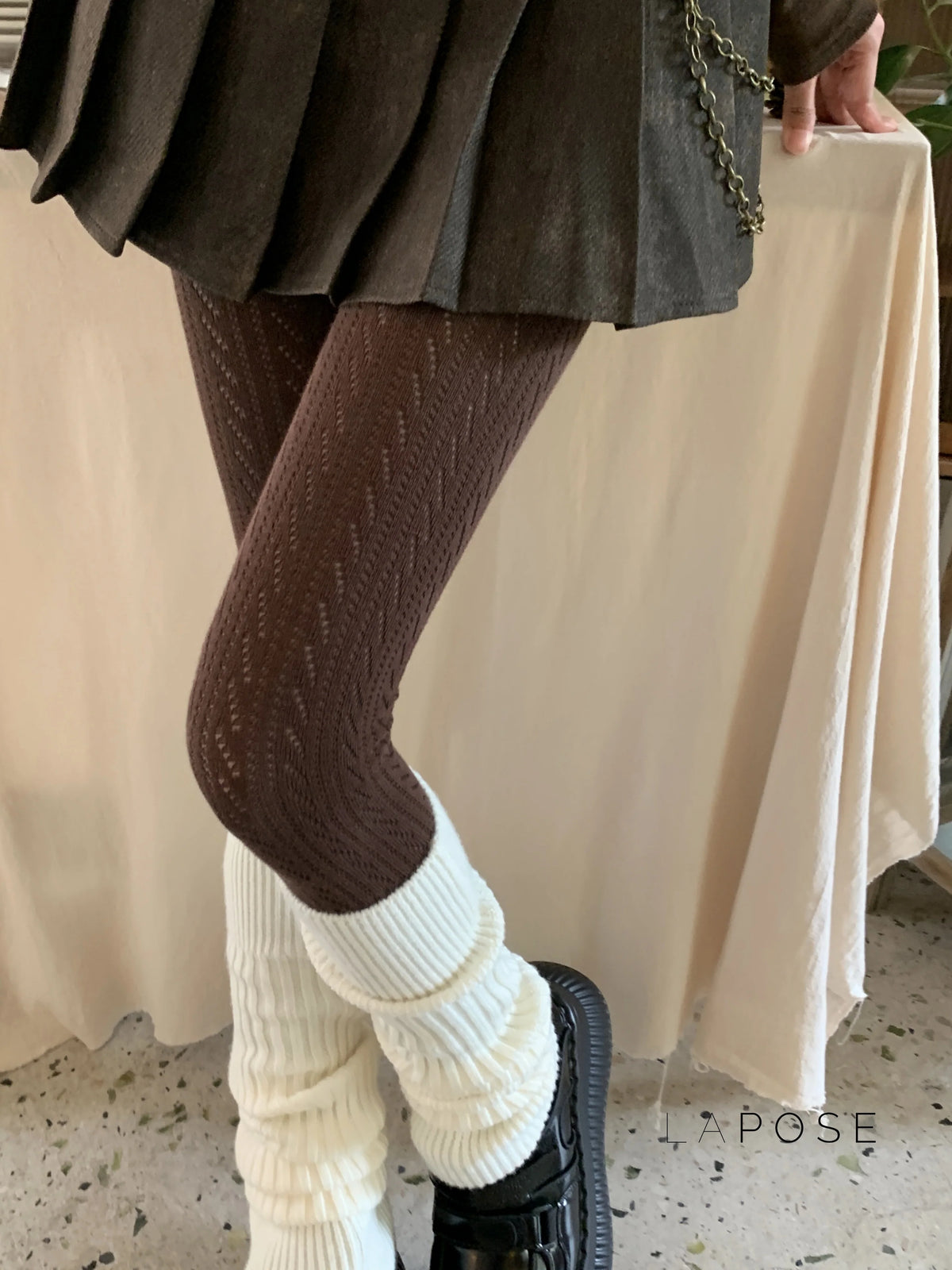 London Cozy Cable Knit Tights