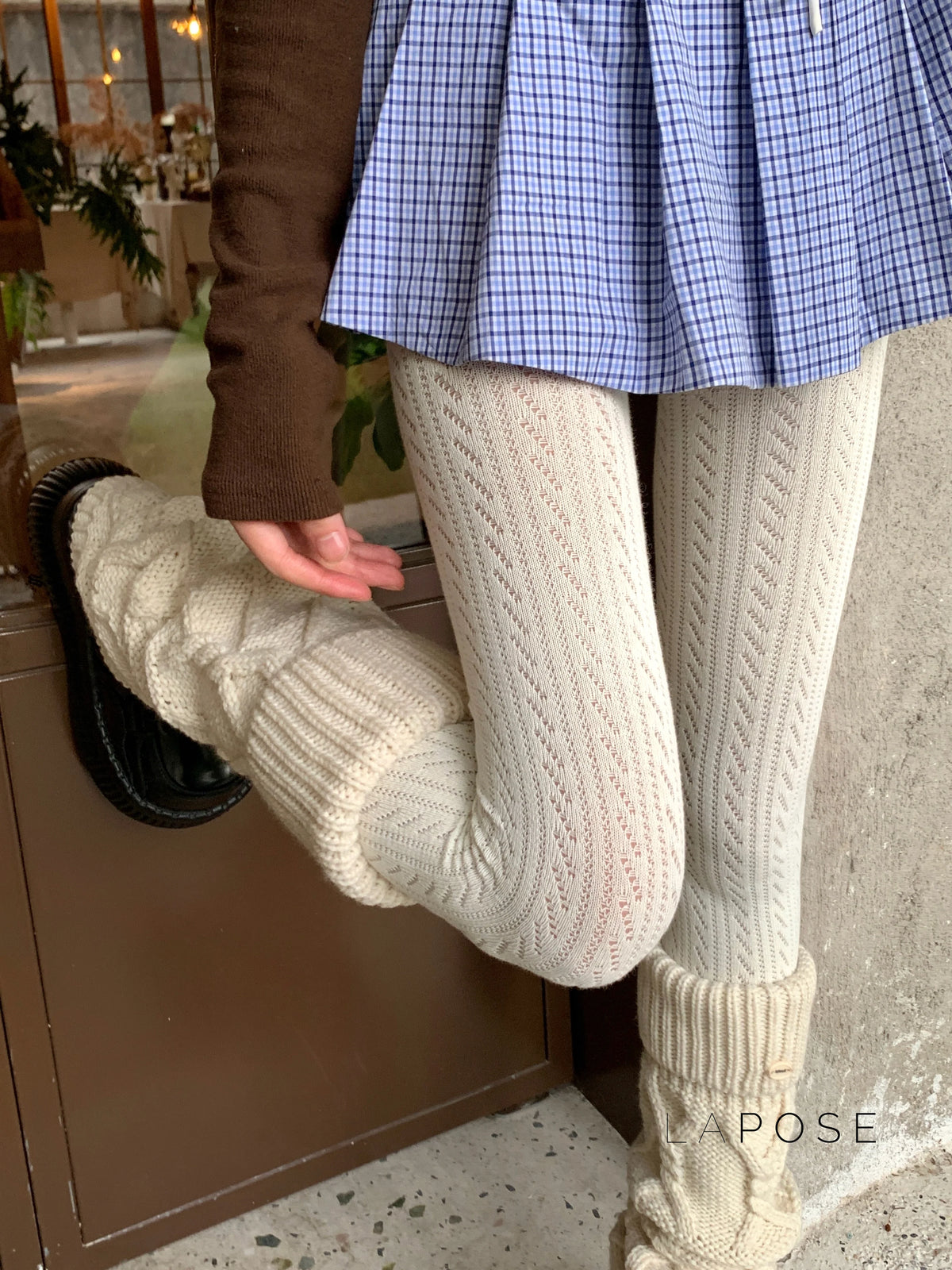 London Cozy Cable Knit Tights