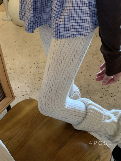 London Cozy Cable Knit Tights