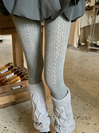 London Cozy Cable Knit Tights
