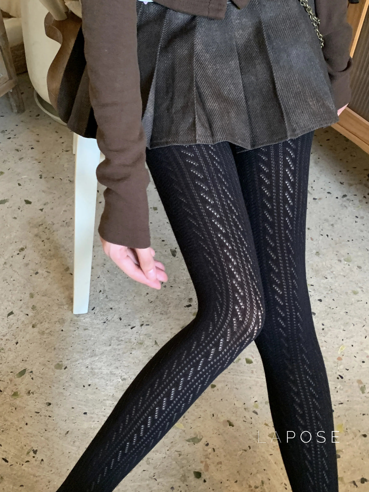 London Cozy Cable Knit Tights
