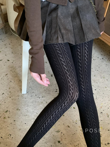 London Cozy Cable Knit Tights