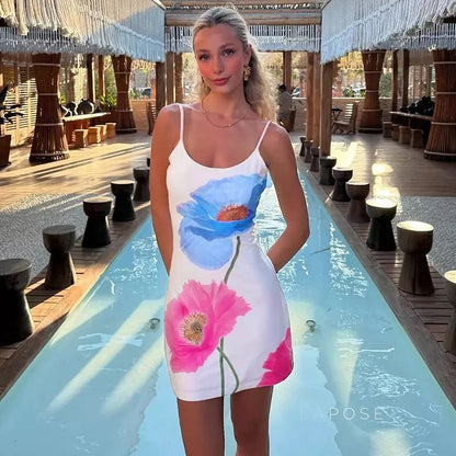 Madalena Backless Floral Midi Dress