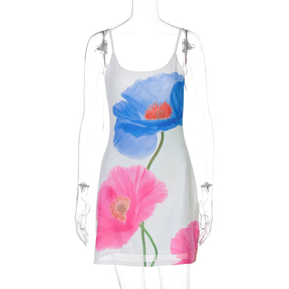 Madalena Backless Floral Midi Dress