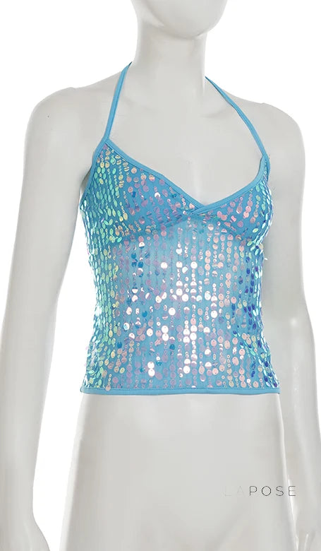 Maddalyn Sequin Strap Top